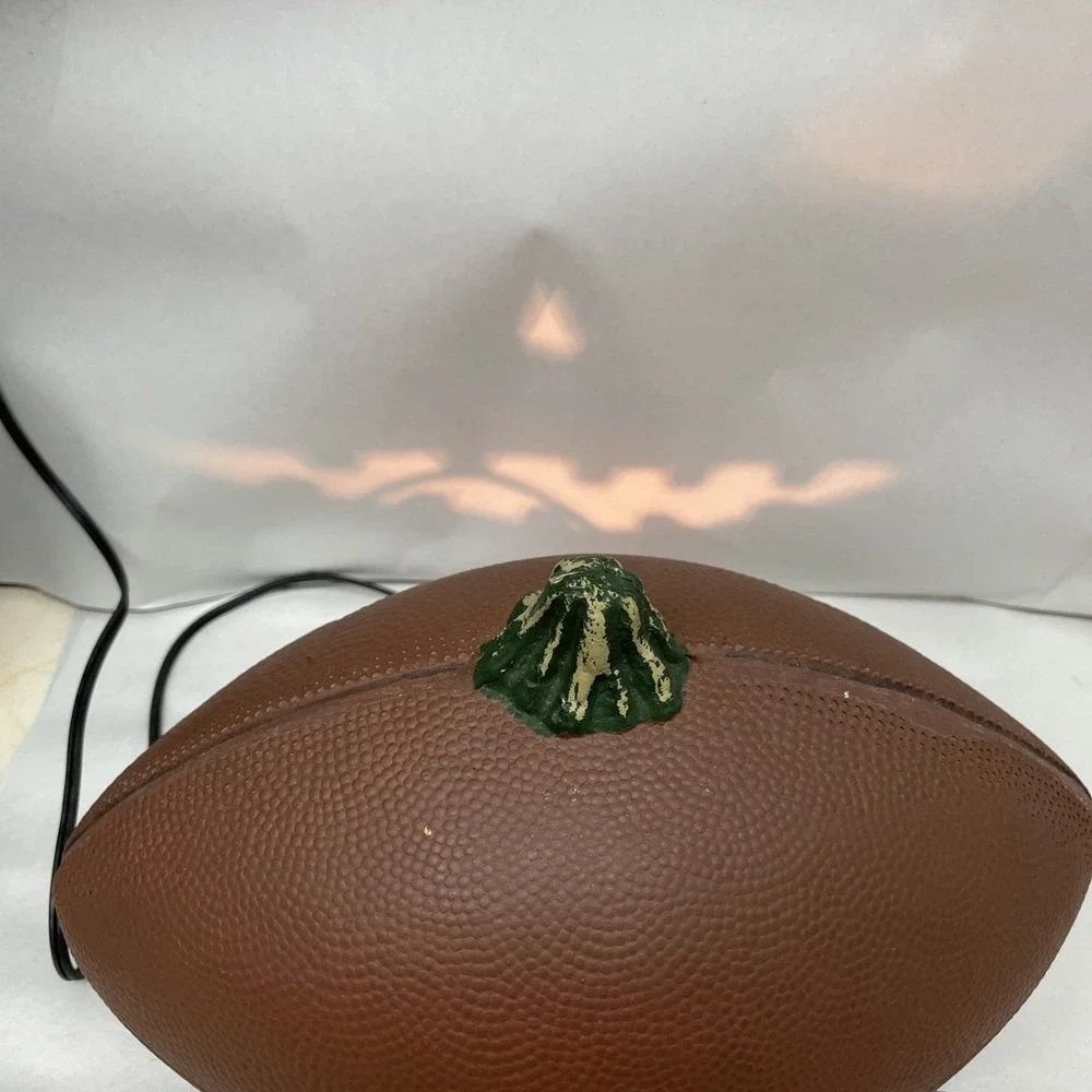 Gemmy Halloween Football Shaped Pumpkin Jack-O-Lantern Foam Blow Mold Light Lamp